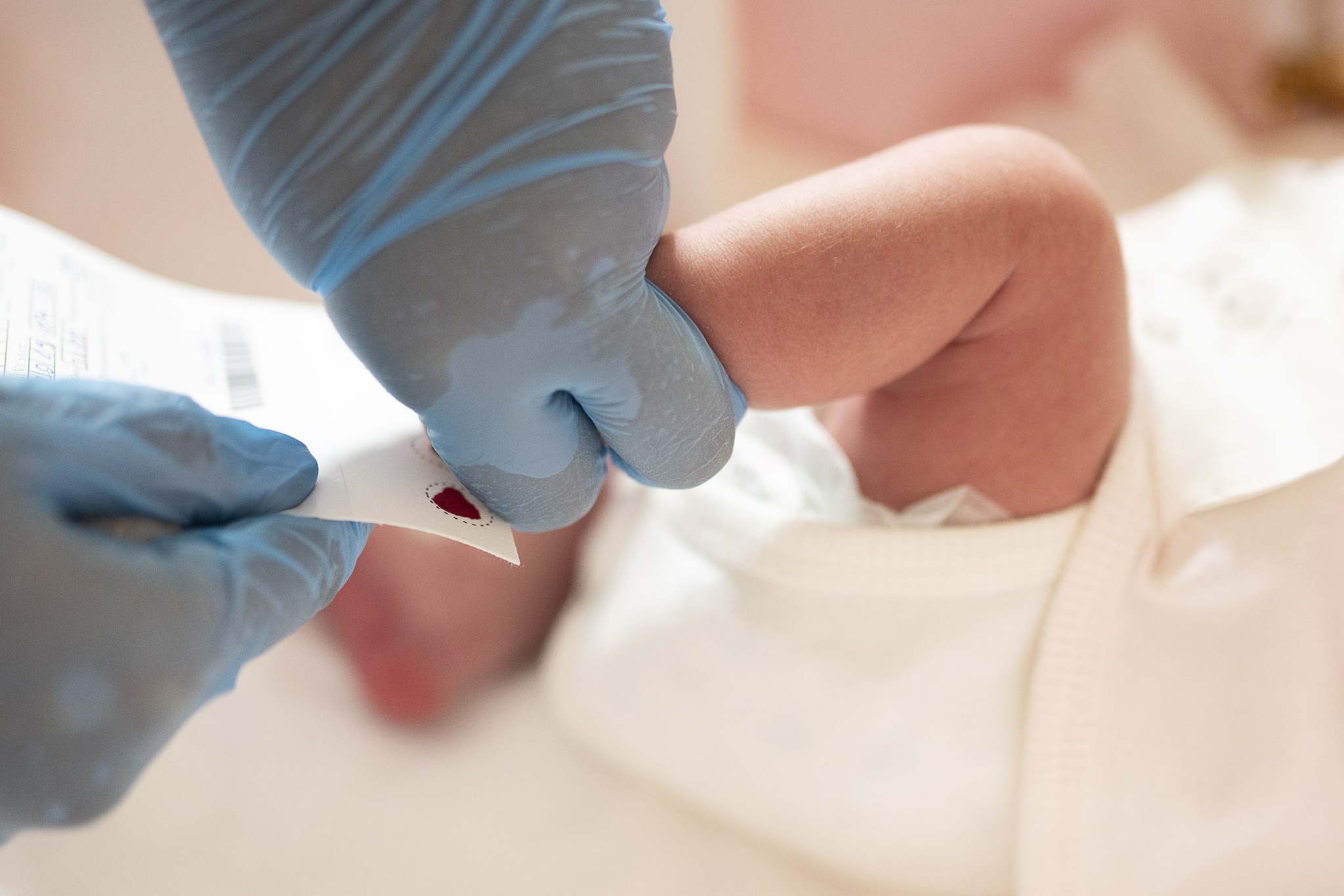 An image a blood spot testing on newborn