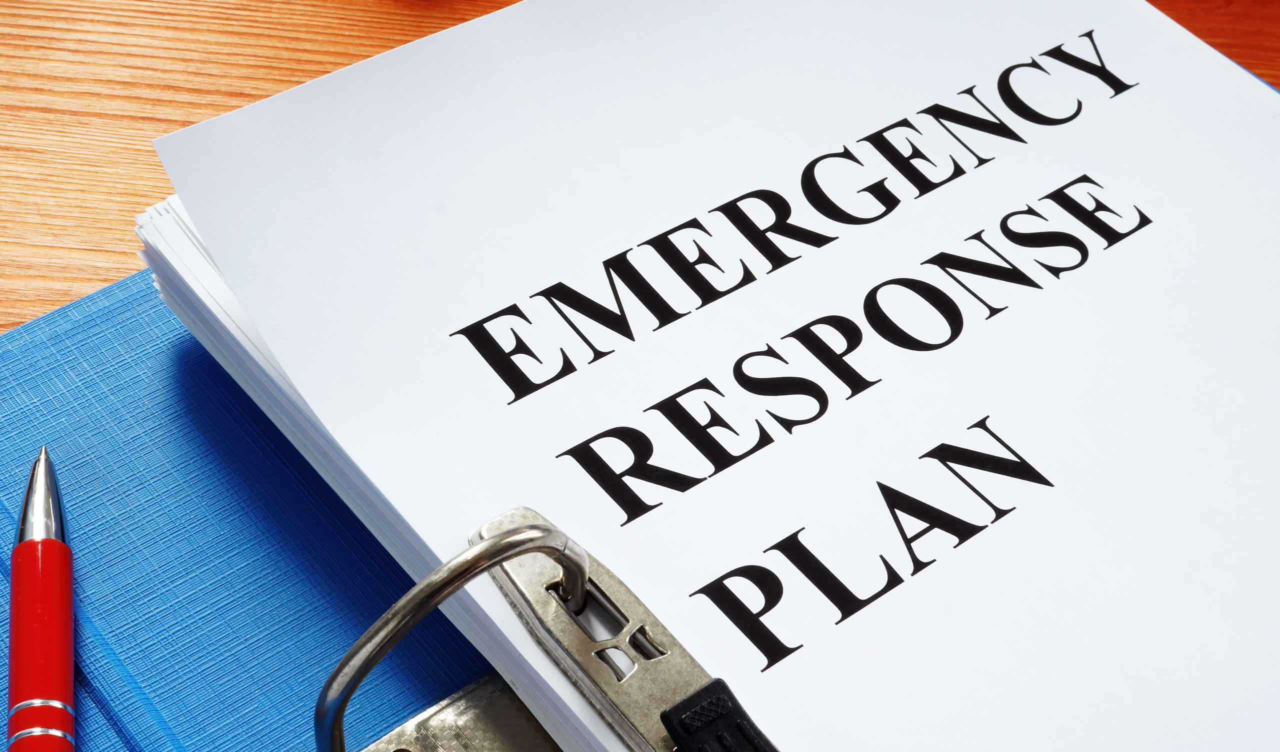 Emergency response plan in binder