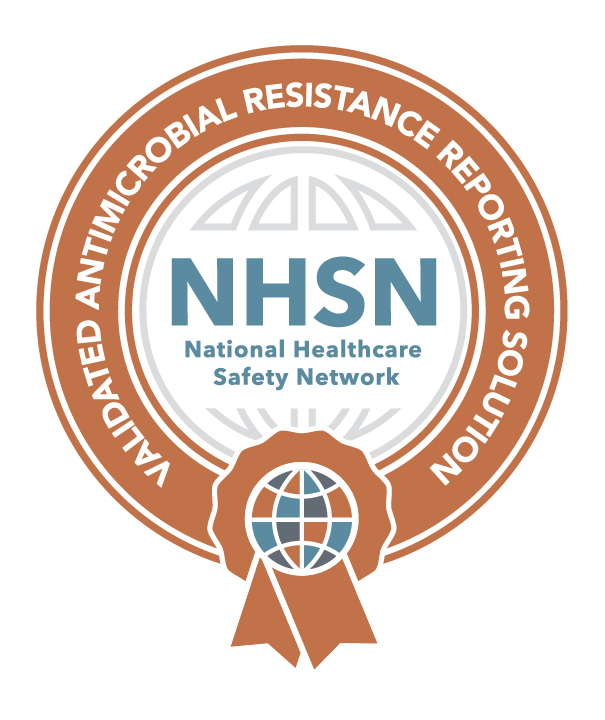 AR SDS Logo Badge icon with text NHSN Validated Antimicrobial Use Reporting Solution