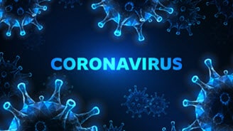 futuristic coronavirus cells abstract background