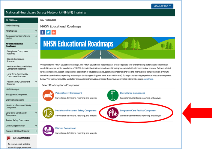 nhsn educational roadmap home page