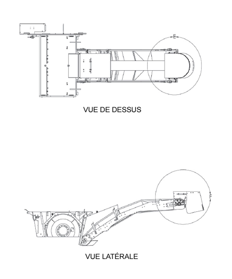 2015-105fig7.jpg Vue latérale du convoyeur primaire, zone de transfert entourée (détail F).