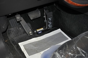 Photo of handicapped-accessible brake and accelerator pedals. Photo courtesy of Kentucky OSHA.
