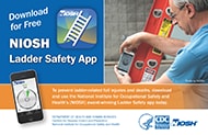 cover of NIOSH doc 2017-130 NIOSH Ladder Safety App Postcard
