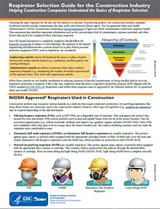 Cover page for publication 2022-123, Respirator Selection Guide for the Construction Industry Cover page for publication 2022-123, Respirator Selection Guide for the Construction Industry