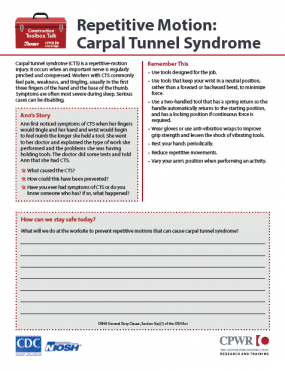 Repetitive Motion: Carpal Tunnel Syndrome (2022-131) Cover image Repetitive Motion: Carpal Tunnel Syndrome (2022-131) Cover image