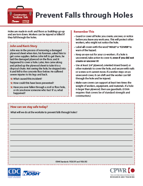 Prevent Falls through Holes	2022-145