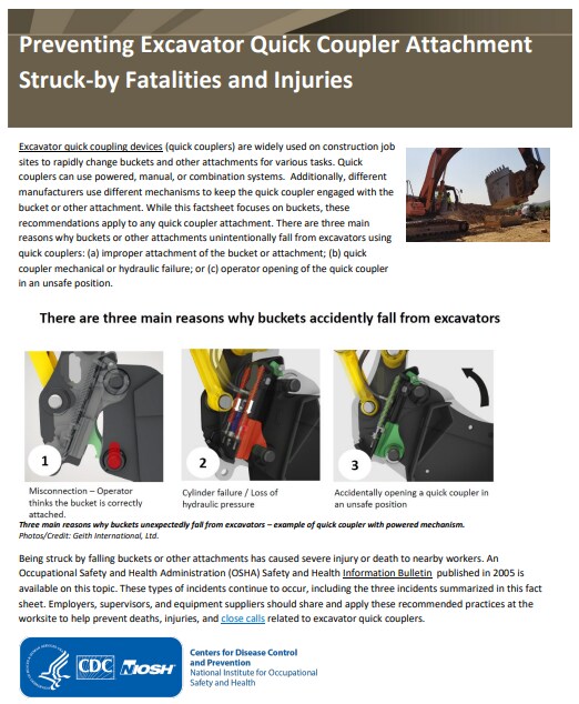 ANSI Safety Label - Warning - Backhoe and Excavator - Avoid Injury/Death -  Vertical