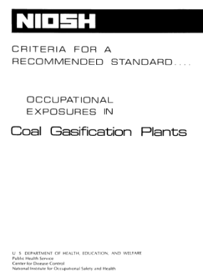 thumbnail image of Criteria for a Recommended Standard: Occupational Exposures in Coal Gasification Plants pdf