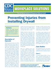 Preventing Injuries from Installing Drywall | Publications | CDC