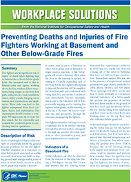 2018-154 Cover of Wordplace Solutions: Preventing Deaths and Injuries of Fire Fighters Working at Basement and Other Below-Grade Fires