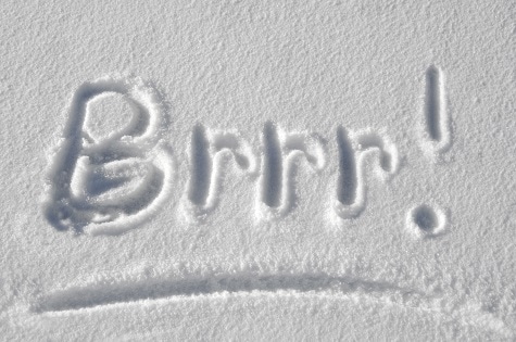 Brrr written in the snow