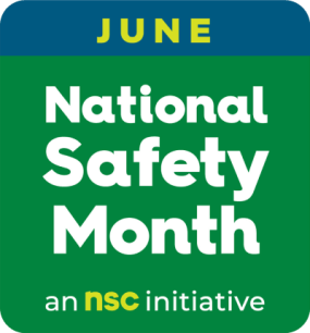 a green graphic that reads june: national safety month: an nsc initiative