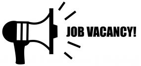 Decorative icon showing a megaphone and the word vacancy