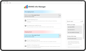 ERHMs Info Manager shown on a screen