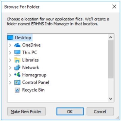 Install manager prompt asking the user to specify the location for installation