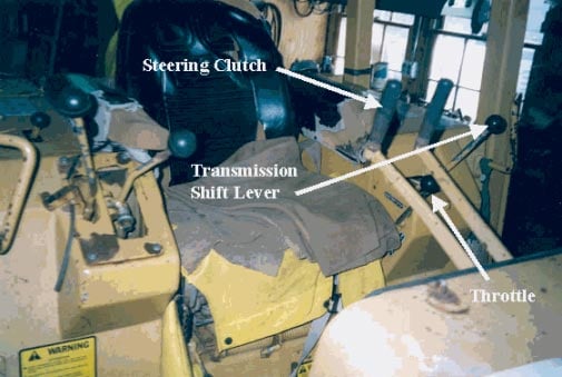 Figure 3 - Bulldozer operator's seat and controls