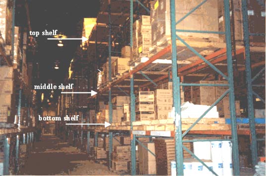 Figure 1 - Warehouse shelving, location where victim fell