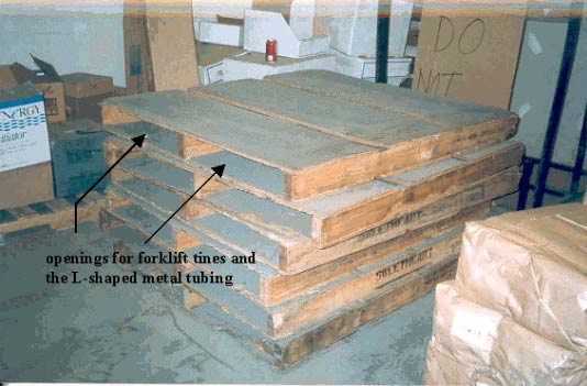 Figure 3 - Same style pallet the guardrail system was connected to.