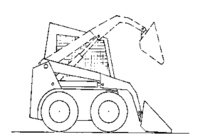 drawing of a skid-steer loader with bucket in the raised position