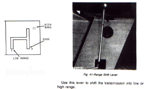 Picture 3.  Range shift lever with shifting diagram from owners manual