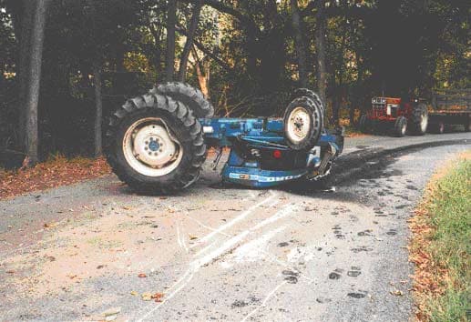 Tractor and wagon involved in the incident.