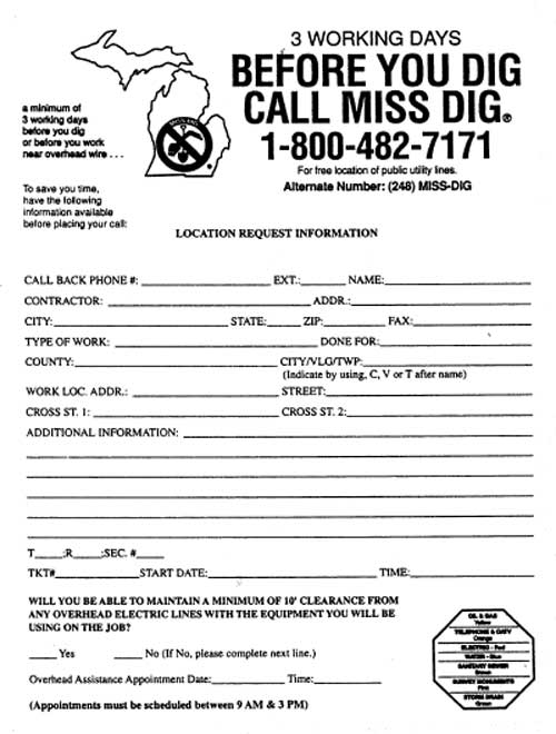 MISS DIG &quot;Educated Caller&quot; Form