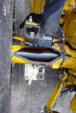 Photo 2 – Close-up view of left rear axle, looking down from the top.