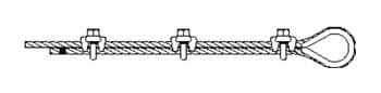 Figure 4. Wire rope turn back eye fabricated with a thimble and three U-bolts