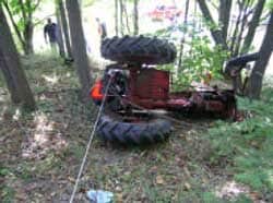 Photo 1. Final resting place of tractor.