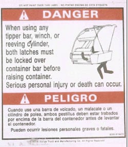 Figure 4. Signage located on side of waste disposal truck