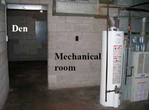 Figure 1. Victim was in “den” area at a different but similarly constructed basement.