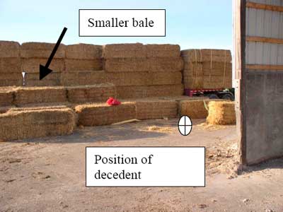 variable sized bales and position of decedent