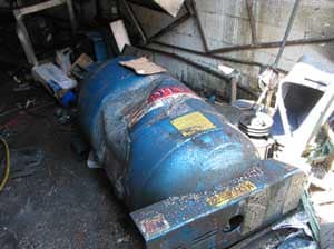Exhibit 4: The second air tank inside the equipment room,  which did not explode.