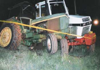 Figure 2. Front view of the tractors after the collision occurred.