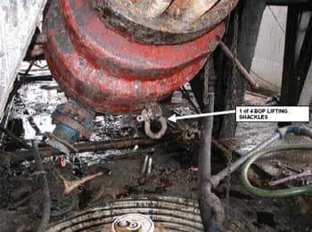 Figure 4. Lifting shackle of blowout preventer (BOP).