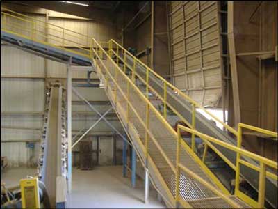 Figure 3. Catwalk system used to access the top of storage silos