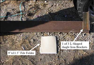 Figure 4. L-shaped angle iron brackets attached to the steel beam