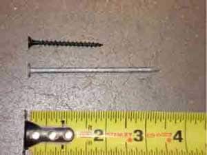 2-inch drywall screw used