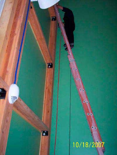 postulated position of decedent on the ladder at the time of the fall 