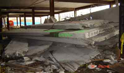 Pile of collapsed floors