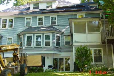 House with roof under repair