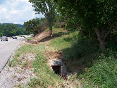culvert off the side of the road