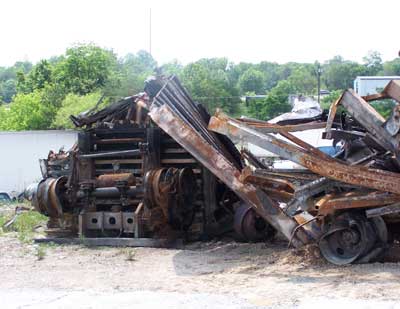 side view of mangled trailer