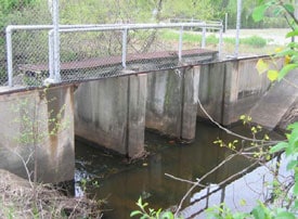 Upstream side of water level control structure looking east