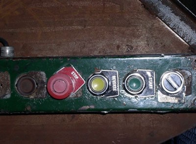Close-up of the controls.