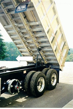 view of the body of the truck in an elevated position