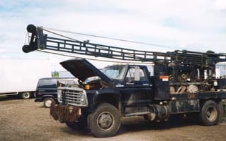 view of drill rig -- front driver's side