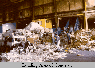 photo shows the loading area of the conveyor