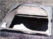 Skylight through which the victim fell